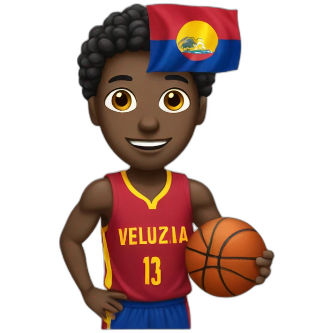 black basketball player with venezuelan flag emoji