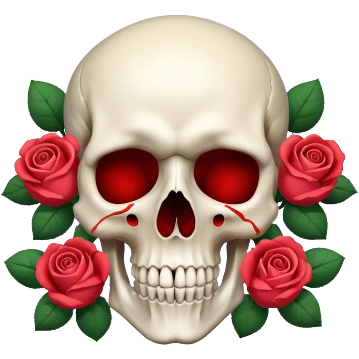 Skull with roses  emoji