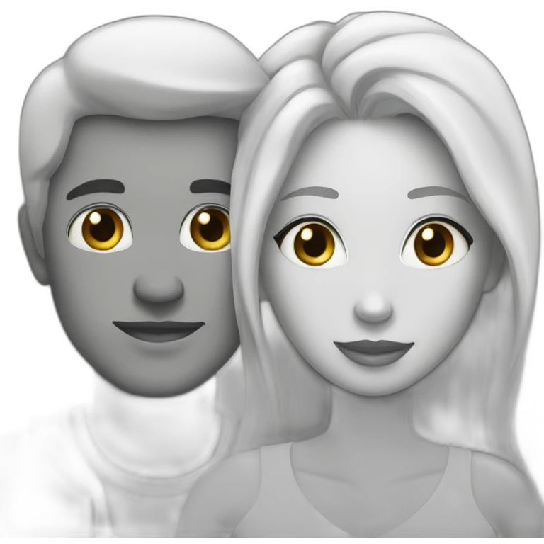 White couple inlove emoji
