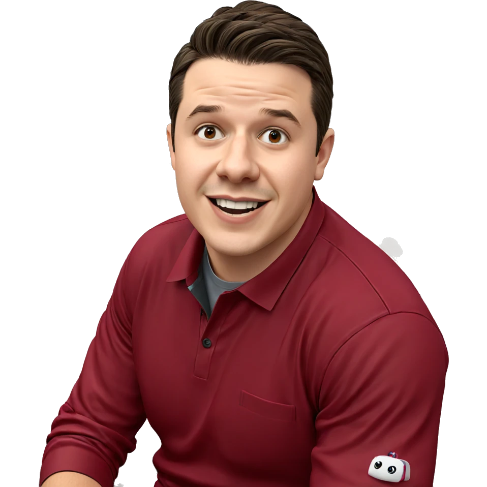 smiling boy indoors in chair emoji