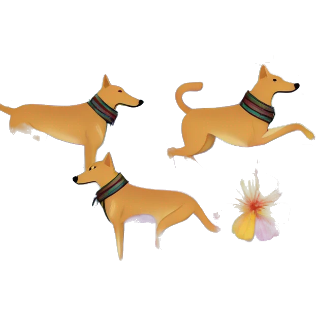  brindle brown black maroon striped lurcher Alsatian fox running blue eyes and iridescent holographic oilslick harness wearing paper iridescent tropical flower crown yellow caution tape emoji