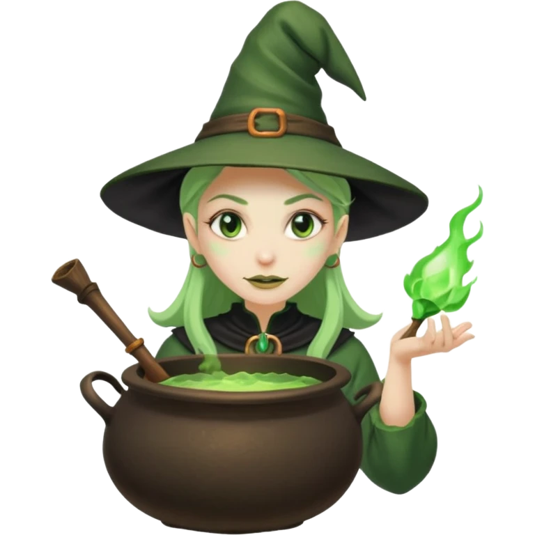 green witch cooking potion emoji