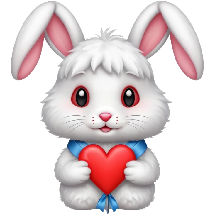 Rabbit with ribbon and heart emoji