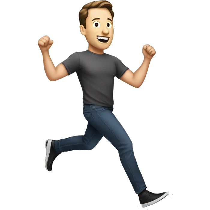 Ilon Musk runs to the right emoji