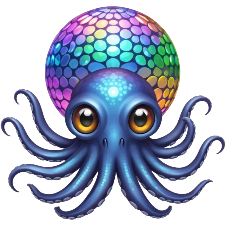 Poulpe et boule disco emoji