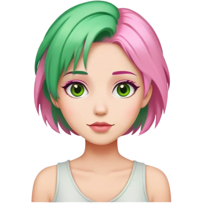Pink and green haired lady  emoji