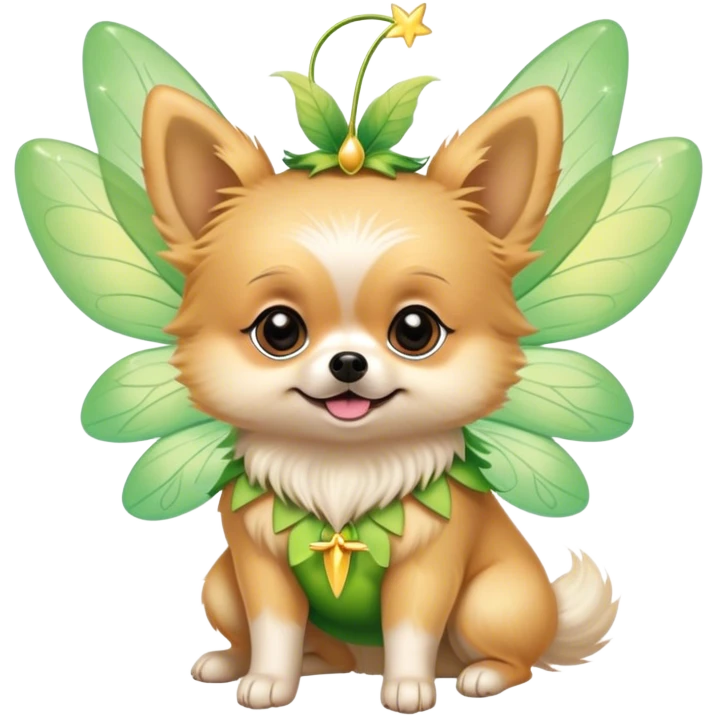 pomeranian dressed up as tinkerbell emoji
