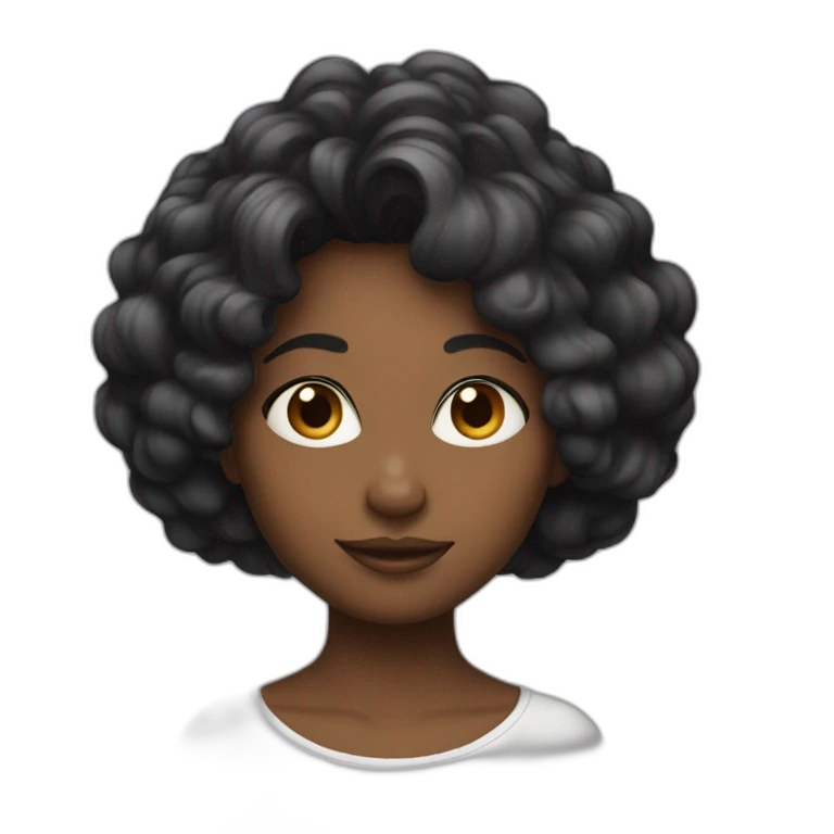 Fille cheveux noir emoji