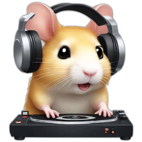 hamster playing dj emoji
