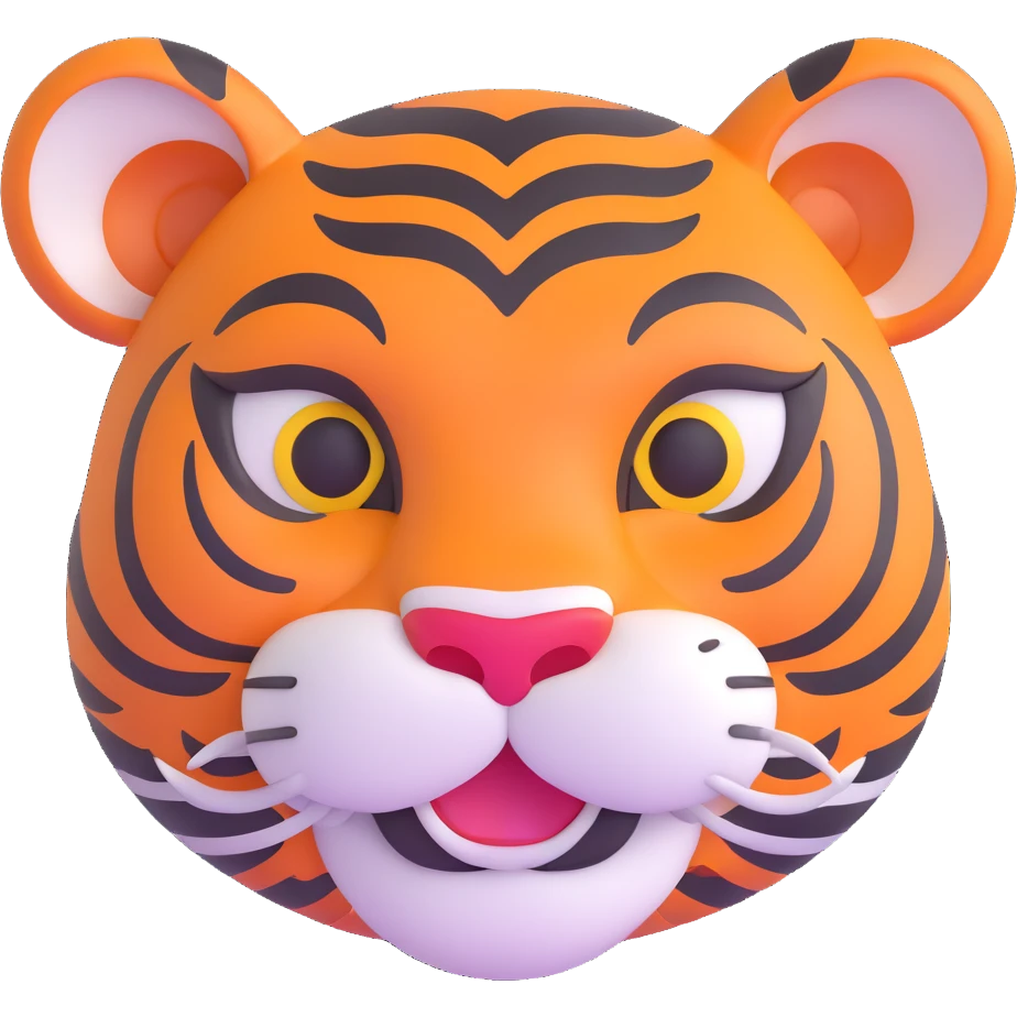 happy tiger face emoji