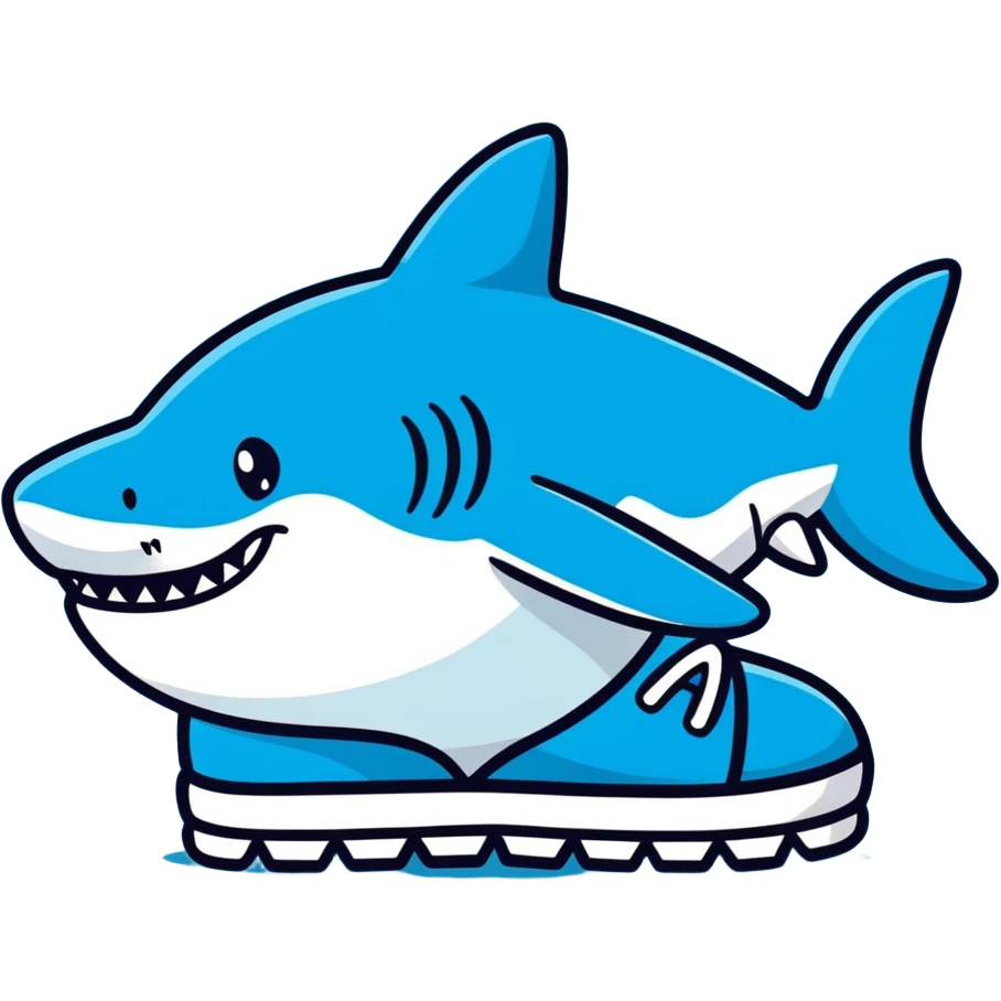Shark with blue shoes emoji