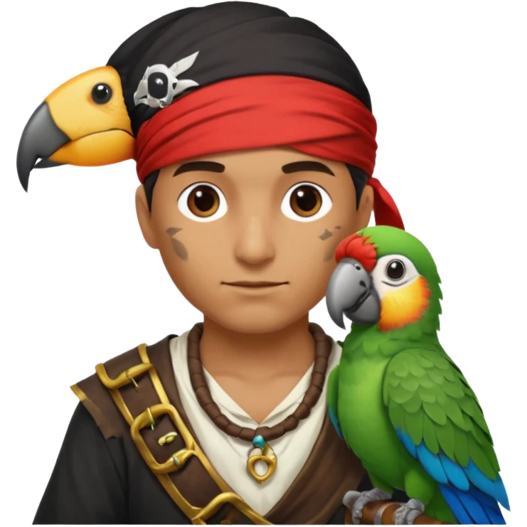 pirate and parrot emoji