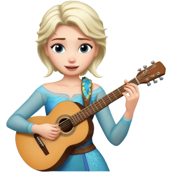 Elsa playing the guitar emoji