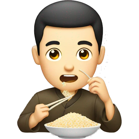 Chinese man eating rice emoji
