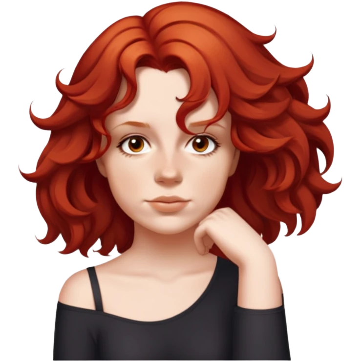 female, little-wavy hair over shoulder emoji