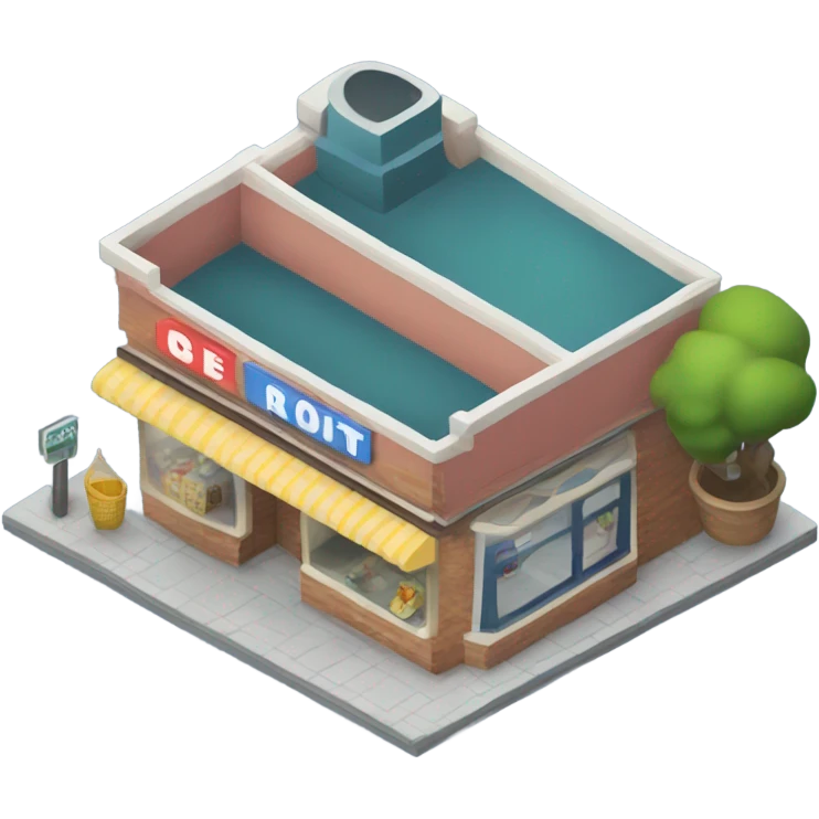 isometric row of shops emoji