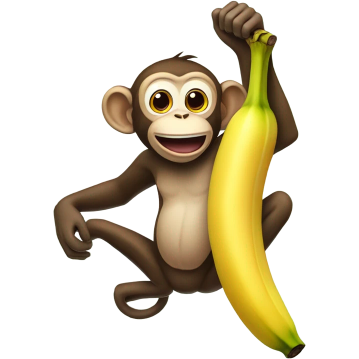 Upside down monkey, eating bananas emoji