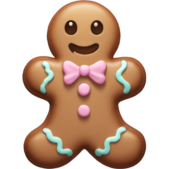 Pastel gingerbread man emoji