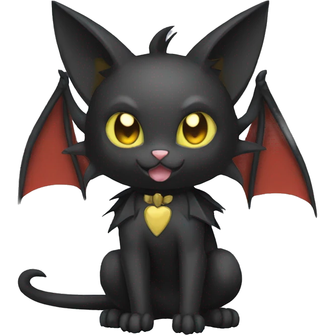Black Punk Bat-Cat-Fakemon Full Body emoji