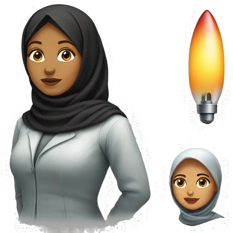 hijabi woman rocket scientist emoji