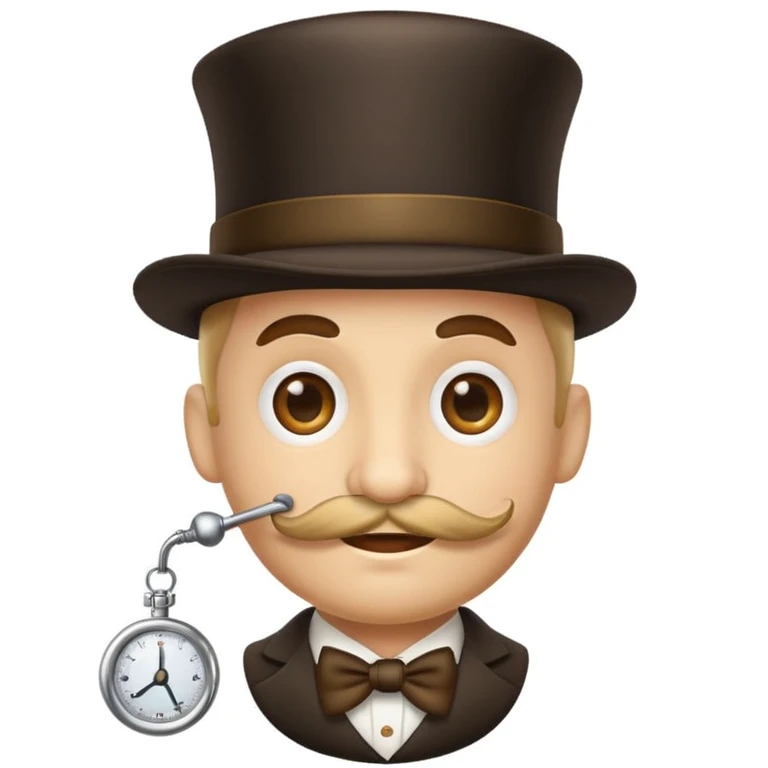 a smirking emoji with a twirly black mustache and a monocle emoji