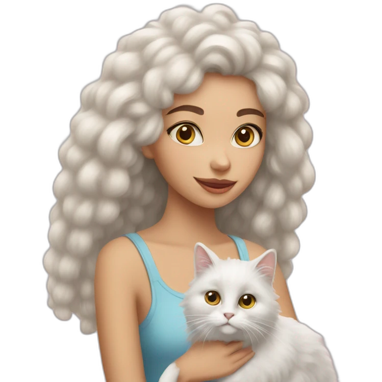 Girl-and-cat-angora emoji
