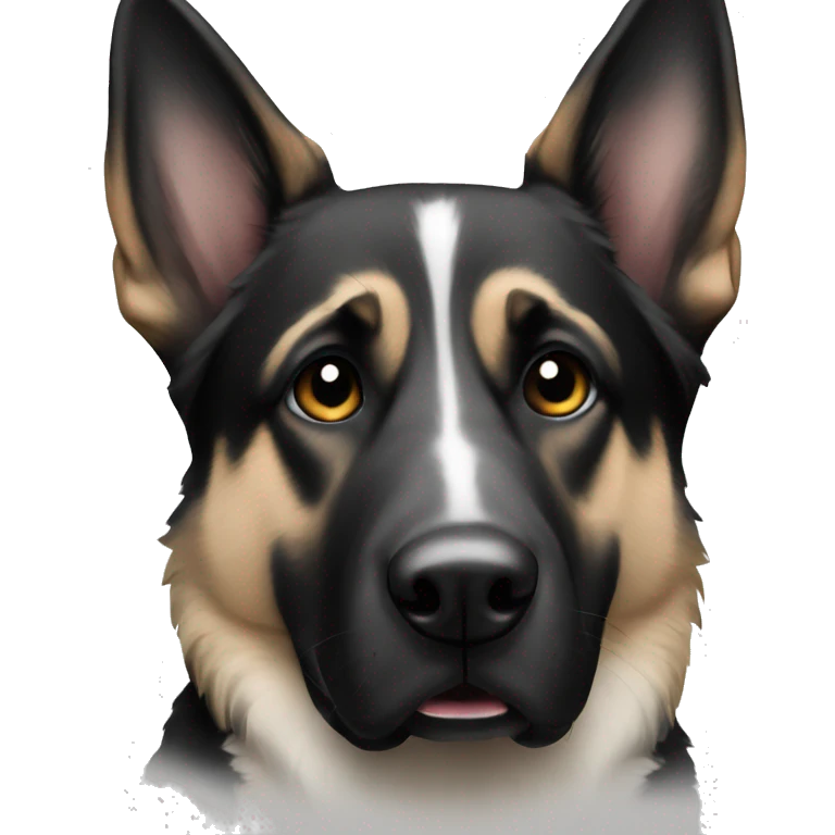 Black and white German Shepard emoji