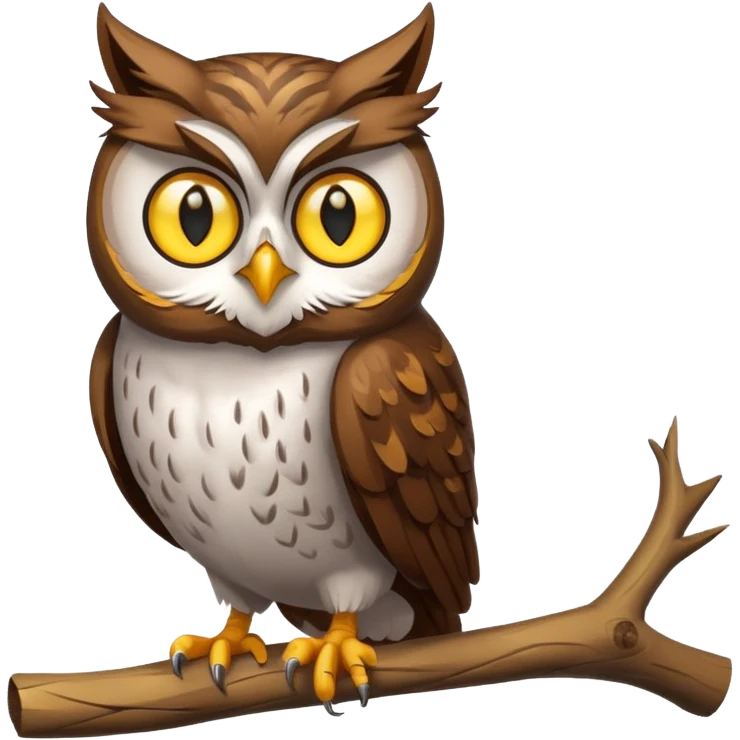 A owl with a cat head emoji