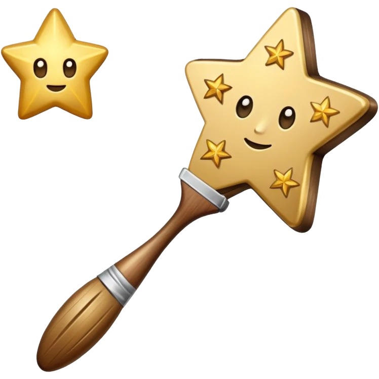 combine painting brush with shiny stars emoji