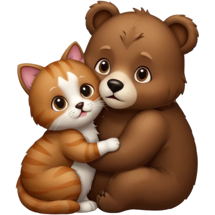 Bär küsst Katze erotisch emoji