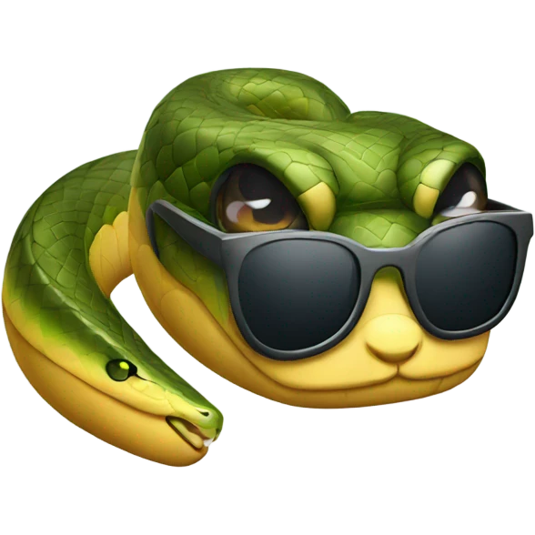 Snake with sunglasses emoji