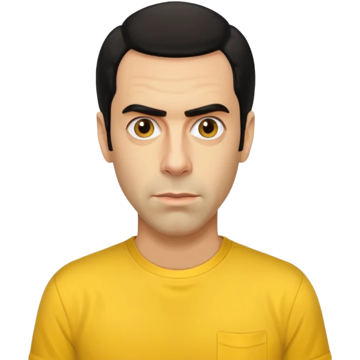 Sacha Baron Cohen with yellow shirt emoji