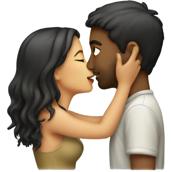 Guy kissing girl emoji