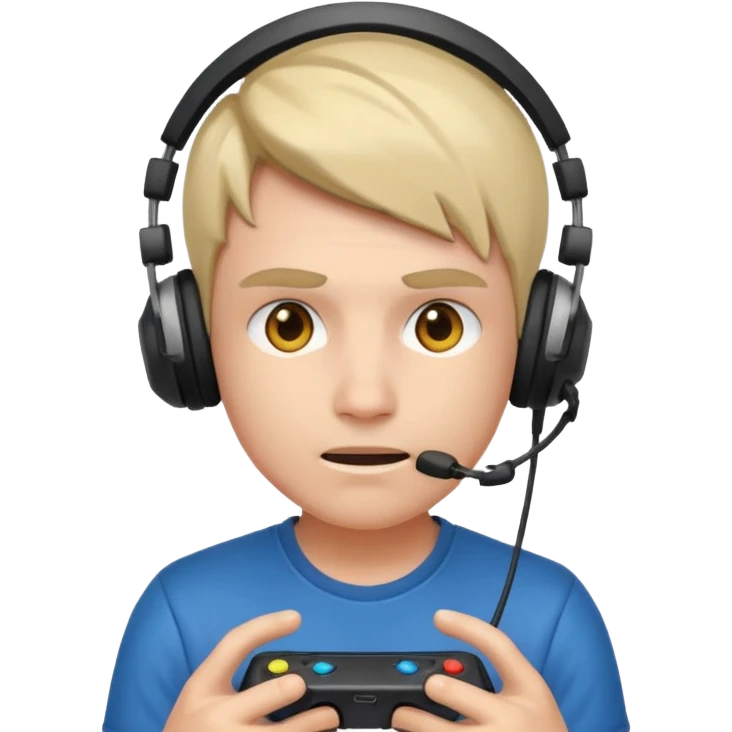 A gamer playing emoji