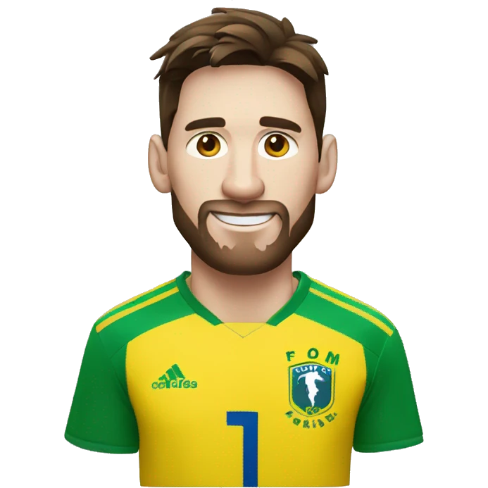 Messi con la camiseta de brasil emoji