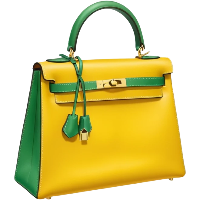 hermes kelly yellow green bag emoji