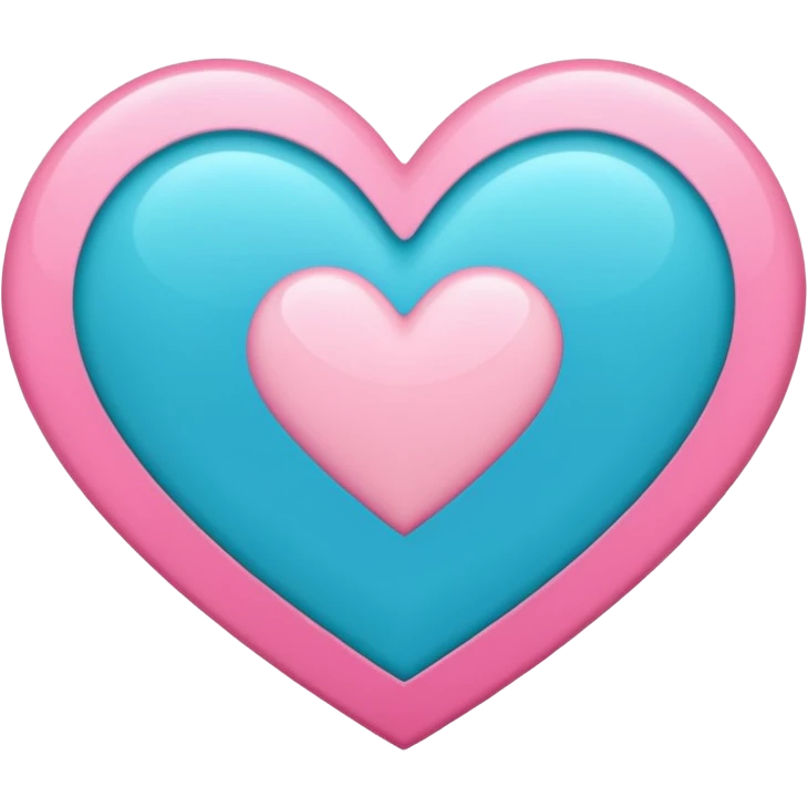 A big love heart in blue, pink and teal. emoji