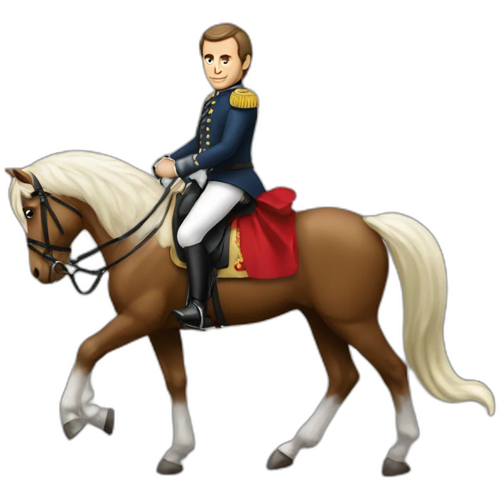 Macron sur un cheval emoji