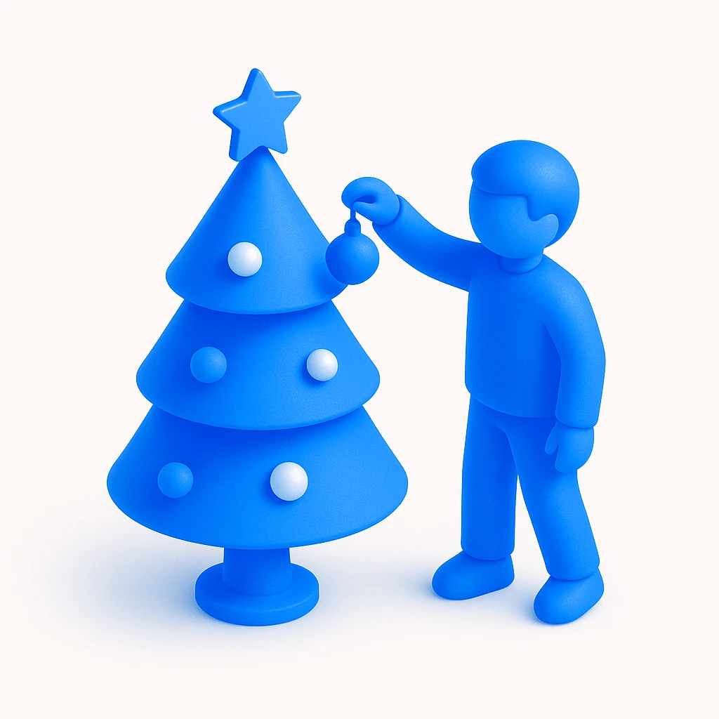 people decorating a Christmas tree emoji
