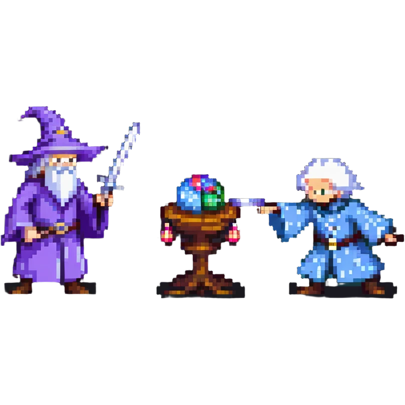 wizard and brain in a duel emoji