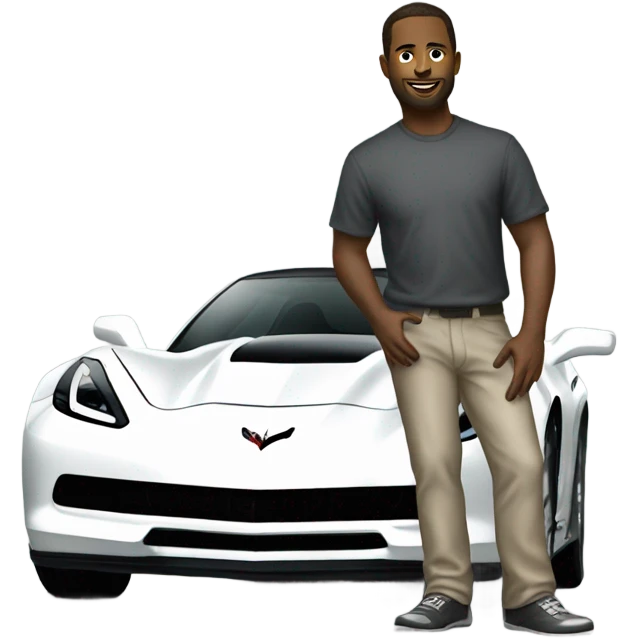 White man standing on corvette emoji