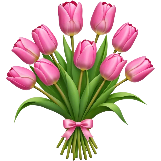 bouquet of pink tulips emoji
