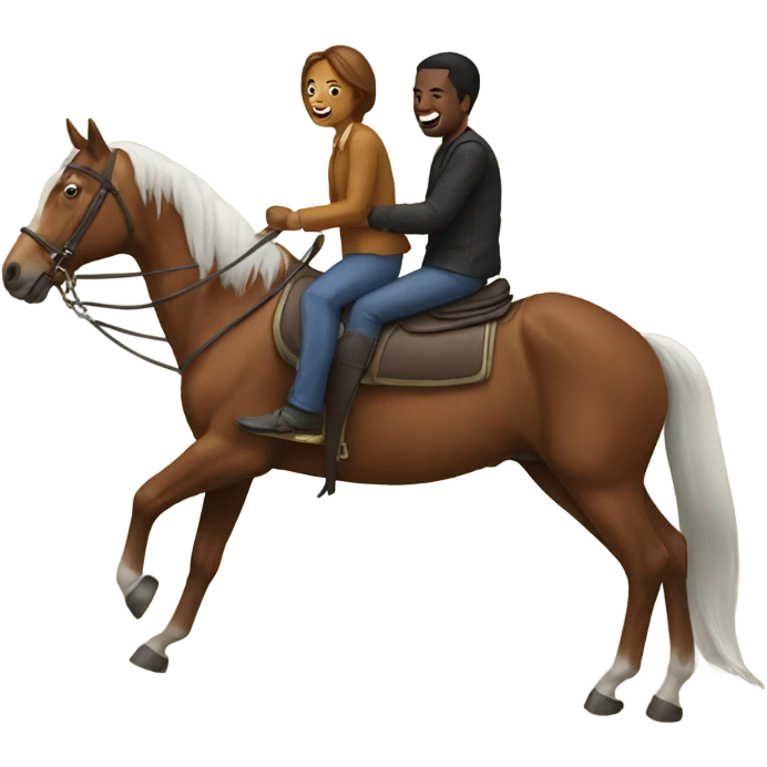 Two people riding one horse  emoji