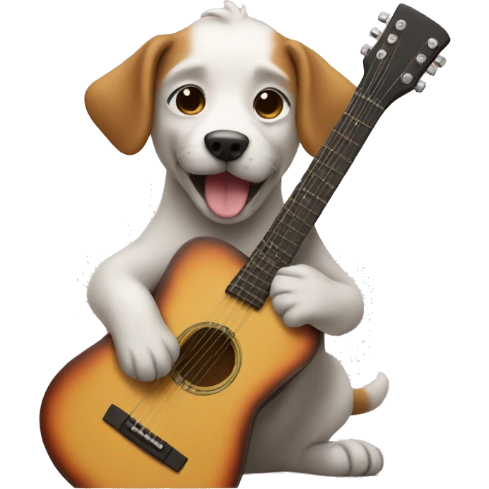 dog playing the guitar emoji