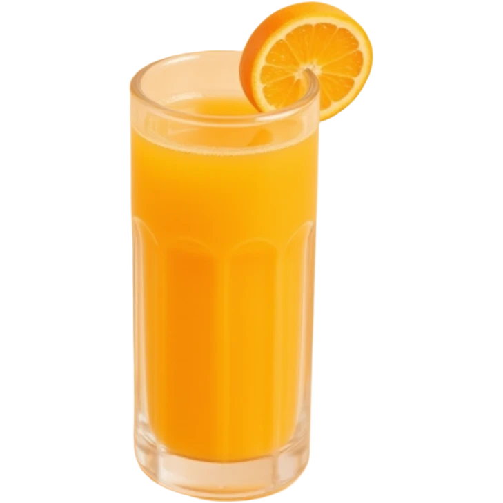 a shiny glass of orange juice, skeuomorphism style emoji