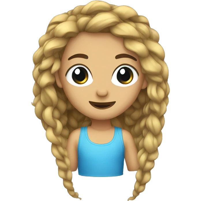 avatar de agua con pelo trenzado emoji