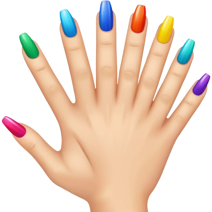 Nails done rainbow emoji