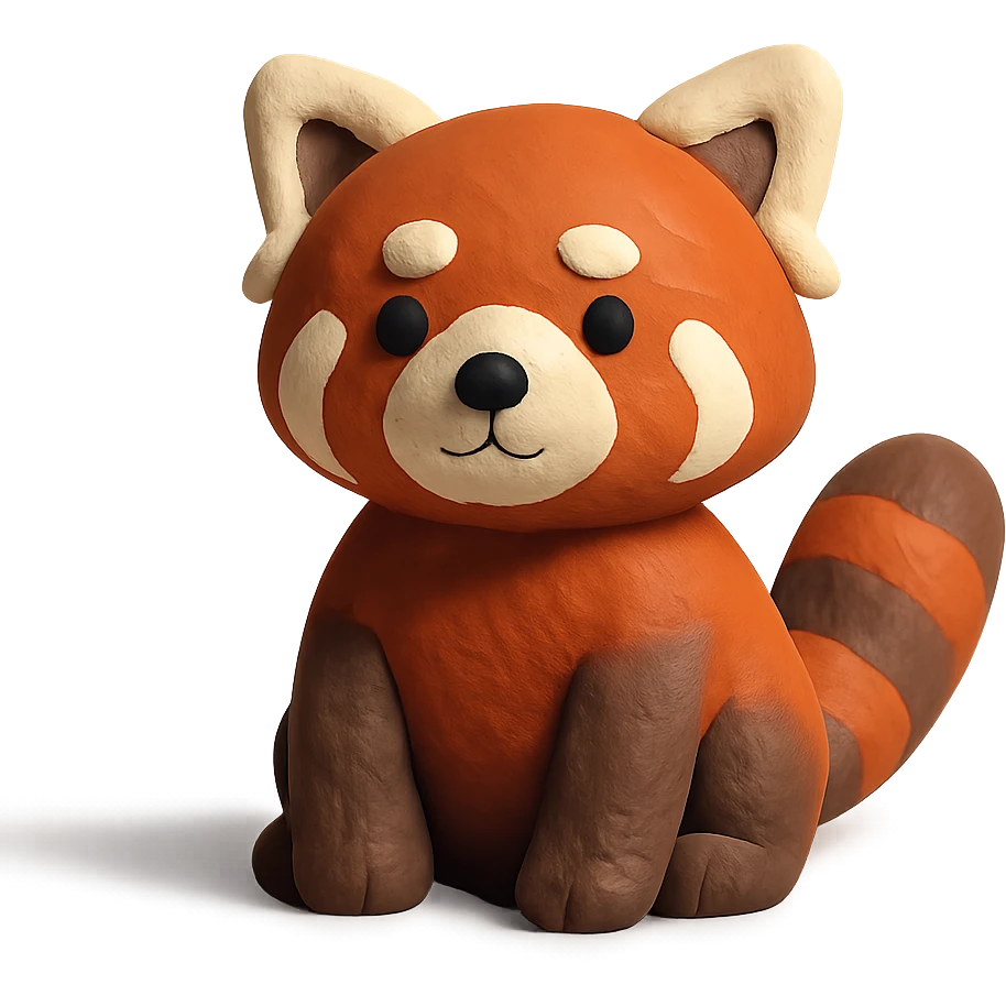 claymation style red panda emoji