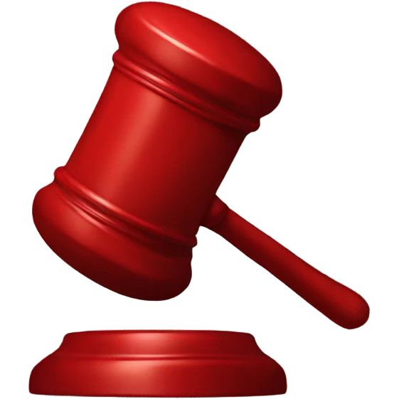 judge hammer in red color no gold emoji
