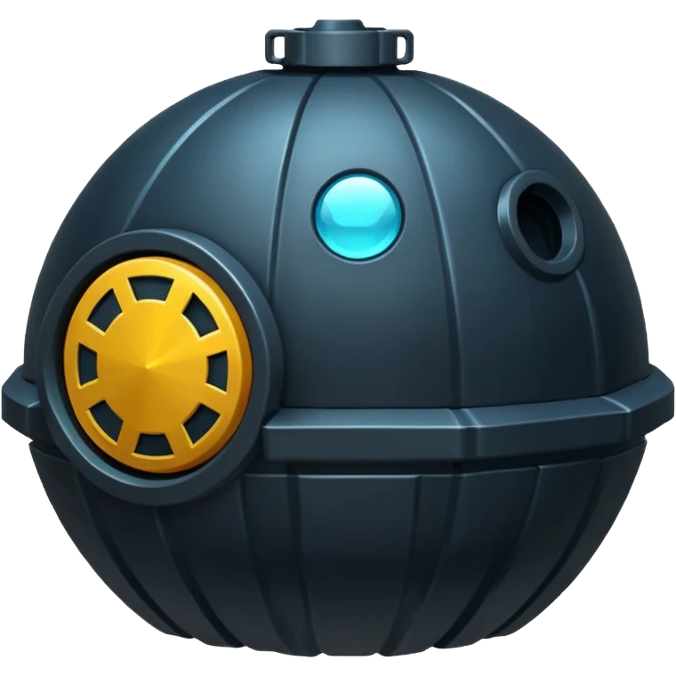 sea mine, geometric shapes only, not realistic emoji